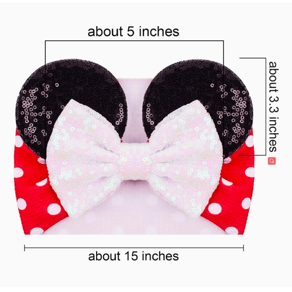 ๐ Infant Minnie Mouse Ears - Picture 3 of 3